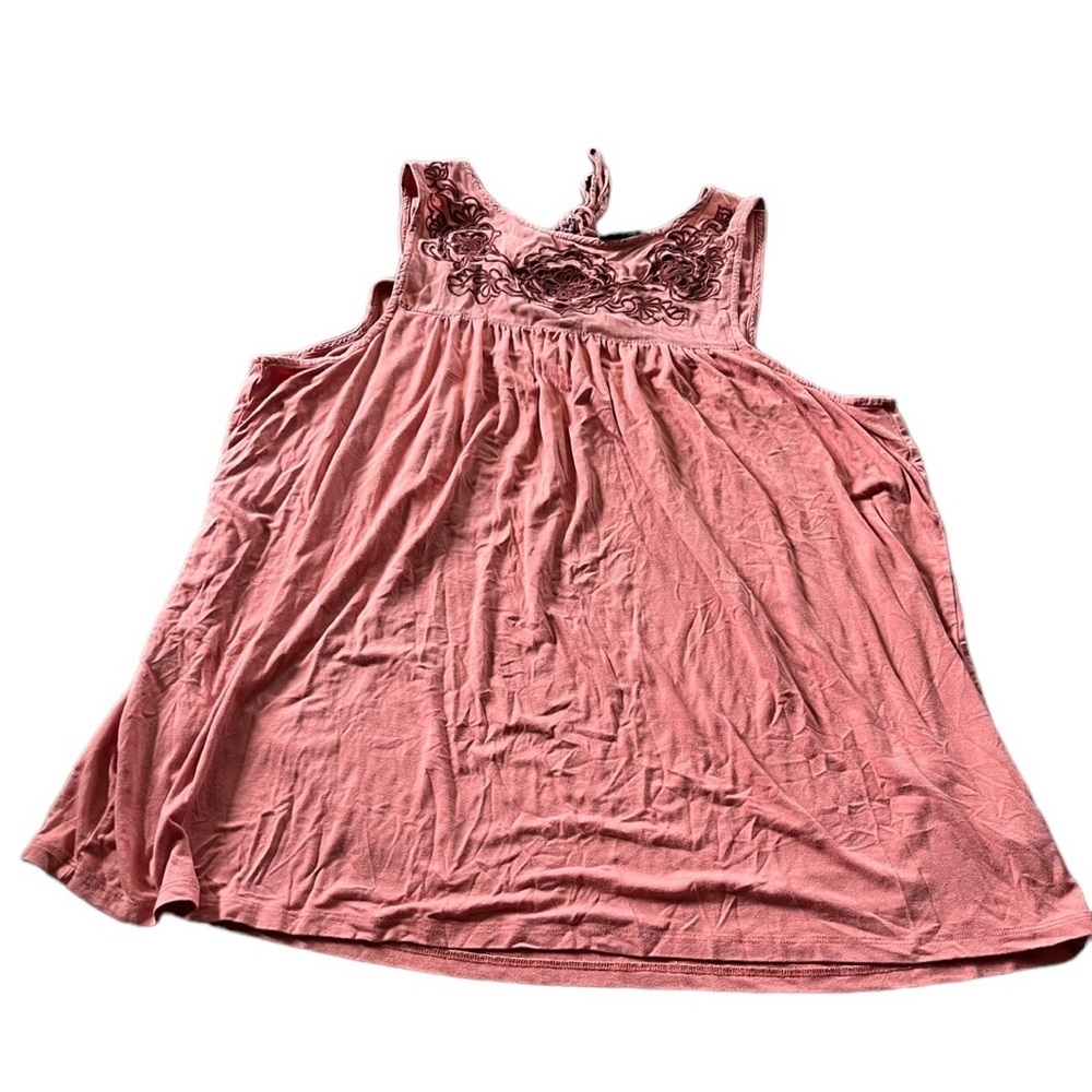 Torrid Womens Tank Top Embroidered Pink Mauve Size 1X
